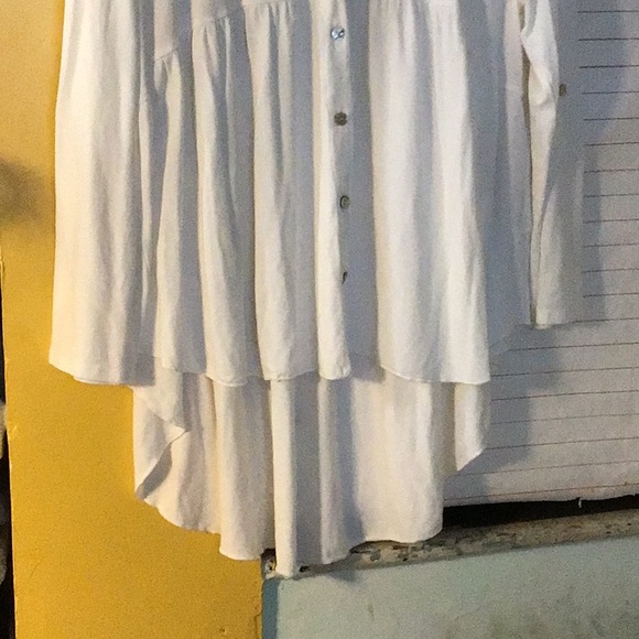 CHA CHA VENTE woman's blouse  sz L  white - Picture 3 of 7